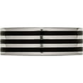 thumbnail image 3 of Titanium Polished Black Ip-Plated Striped 8mm Band (Size 11) Made In China tb305-11, 3 of 5