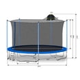 thumbnail image 3 of 12 FT Trampoline Outdoor with Basketball Hoop, Backyard Trampoline with Enclosure Net, Heavy Duty Large Trampoline for Kids and Adults, 3 of 7
