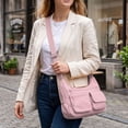 thumbnail image 5 of BadPiggies Nylon Shoulder Bag for Women Waterproof Crossbody Purse Casual Handbag with Adjustable Strap - Pink, 5 of 9