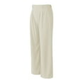 thumbnail image 6 of Jxximdong Palazzo Pants for Women, Elegant Loose Wide Leg Pants Plain Lightweight Stretchy Casual Trousers with Pockets, Beige Womens Casual Trousers, 6 of 7