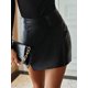thumbnail image 5 of Falda de color sólido Irfora Moda mujer PU Falda de cuero Color sólido Cintura alta Dobladillo irregular Bodycon Fiesta de discoteca Mini falda Irfora Falda de color sólido, 5 of 5