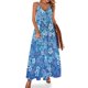 thumbnail image 1 of Vestido de flores azules con estampado floral, moda coreana, escote en V, vestidos largos bohemios para mujer, vestido maxi elegante con gráficos, talla grande 5XL, 1 of 7
