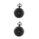 thumbnail image 3 of Minnieouse Roman Numbers Round Dial Quartz Analog Pocket Watch Gift Necklace Black 2piezas Tipo 1, 3 of 6