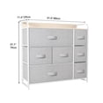 thumbnail image 2 of ZHOUB 7 Drawer Dresser, Small Dresser with Drawers, Fabric Dressers for Bedroom, Dresser with Shelves, Living Room, Closets, Sturdy Steel Frame, Wooden Top, Easy Pull Fabric Bins-Light Gray, 2 of 10