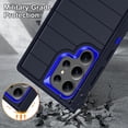 thumbnail image 7 of ELEHOLD for Samsung Galaxy S24 Ultra Hybrid Rugged Case with HD Screen Protector,Hard Protective Invisible Kickstand Non-Slip Drop-Proof Shockproof Anti-Scratch Heavy Duty Cover,Darkblue+Blue, 7 of 7