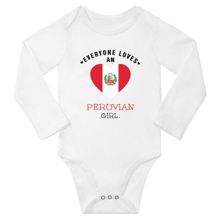 

Everyone Loves An Peruvian Girl Baby Long Slevve Jumpsuits (White 12-18 Months)