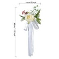 thumbnail image 3 of Artificial Rose Wedding Chair Decorations with Ribbons - Flower Chair Back Decor for Wedding Aisle, Pew & Ceremony Decor - Elegant Wedding Party Decorations for Indoor & Outdoor Events, 3 of 5