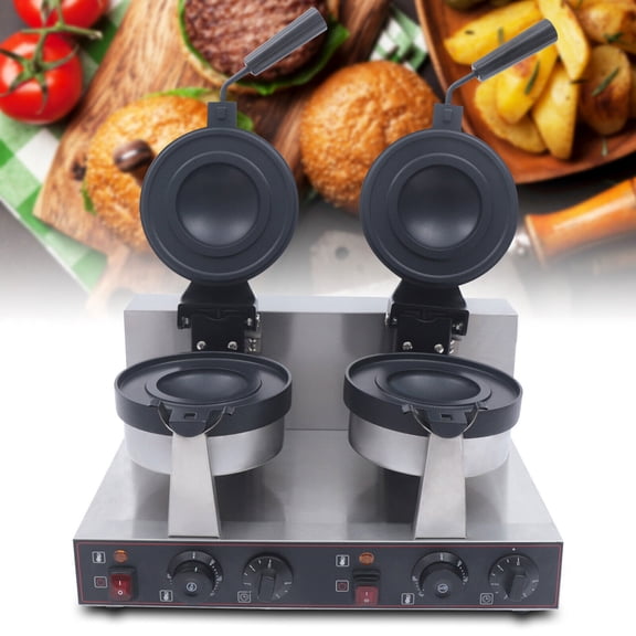 Commercial Dual Panini Press Sandwich Maker Grill Electric Burger Toaster 2.4KW