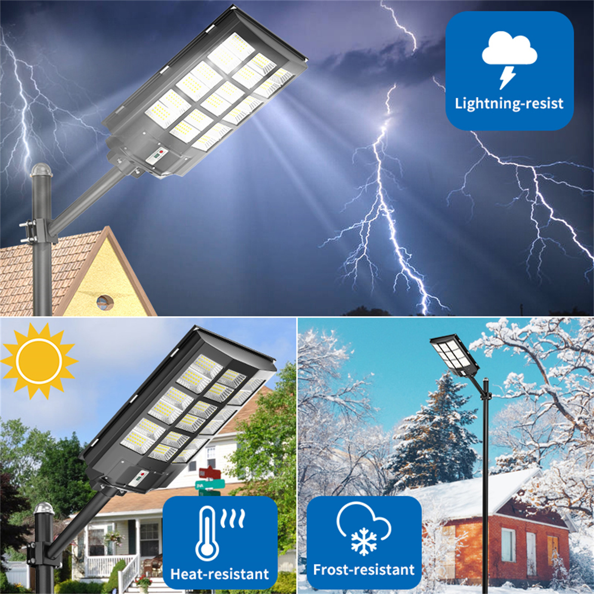 360000LM Solar Street Lights , 6500K Security Flood Motion Sensor Light for Basketball Court, Road, Garden,Commercial Parking