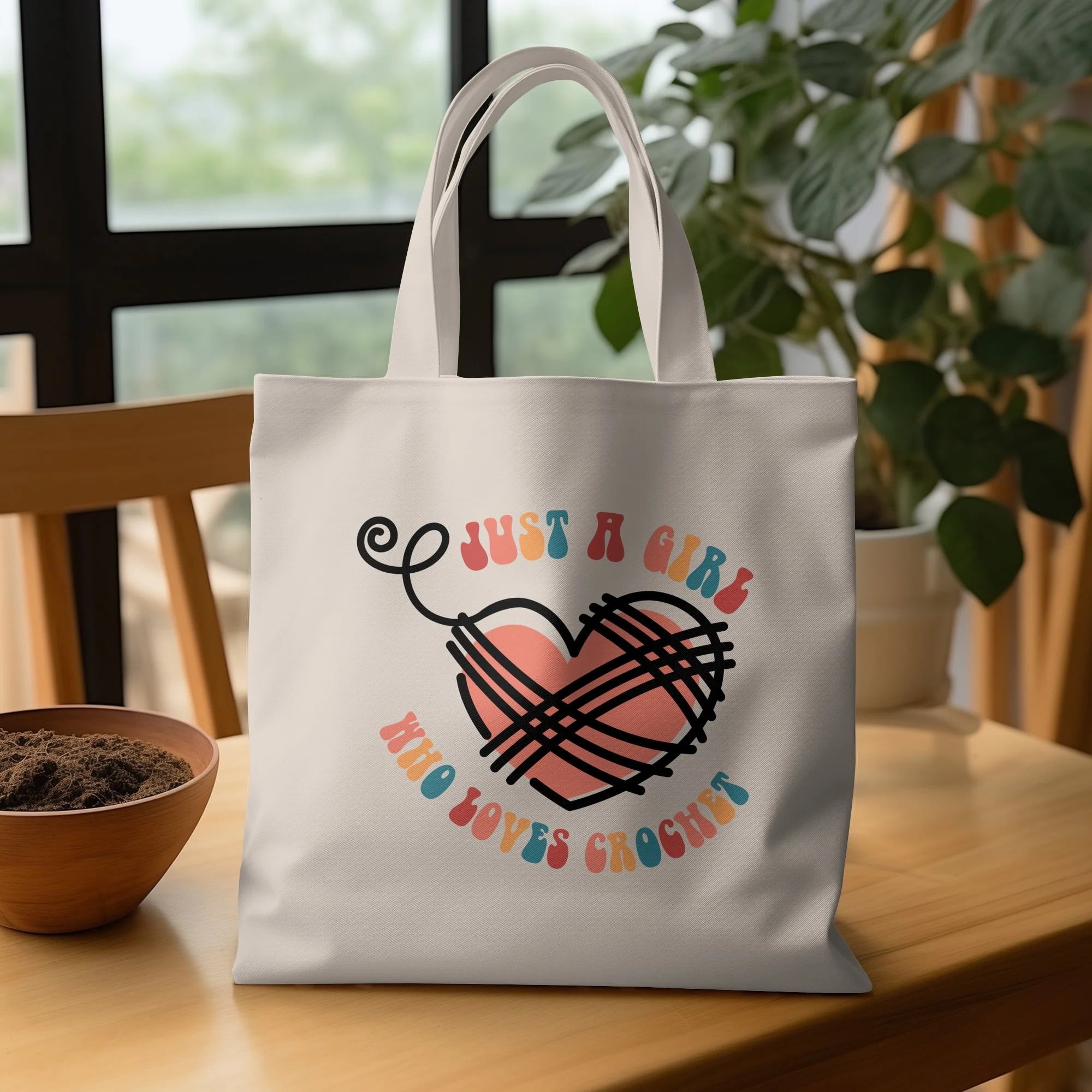 Crocheter Gift, Crocheting Yarn Tote Bag, Project Bag, Gift for Crocheter, Hobby Craft Bag