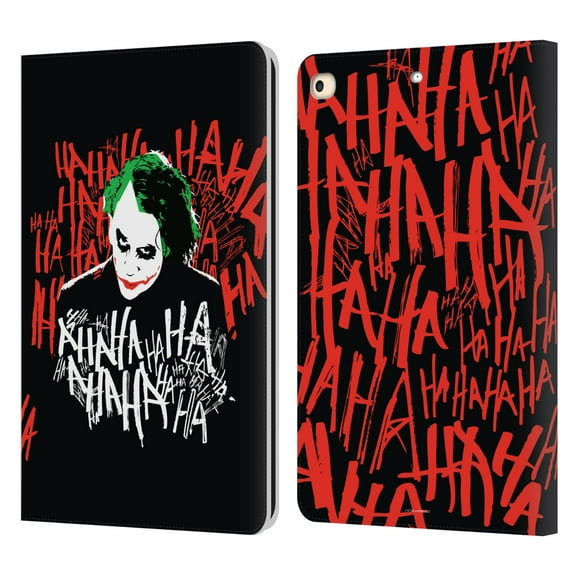 Head Case Designs Officially Licensed The Dark Knight Graphics Joker Laugh Leather Book Wallet Case Cover Compatible with Apple iPad 9.7 2017 / iPad 9.7 2018