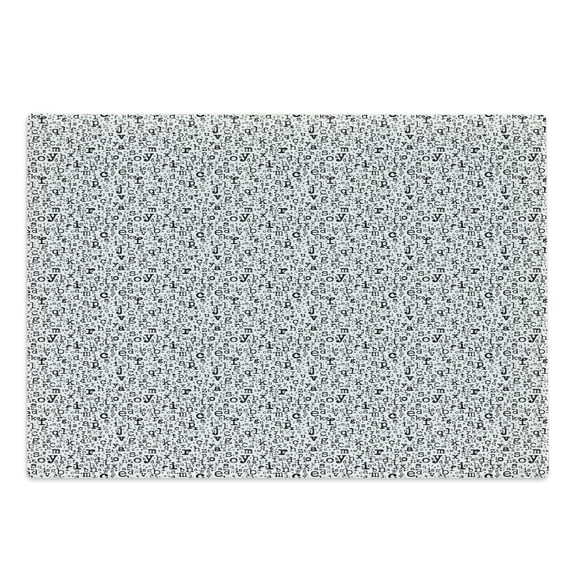 Alphabet Cutting Board, Monochrome Style Pattern of Scattered Letters on a Plain Background, Decorative Tempered Glass Cutting and Serving Board, in 3 Sizes, by Ambesonne