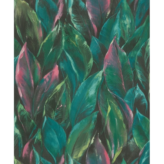 Rasch Maclayi Fuschia Banana Leaf Wallpaper