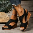 thumbnail image 5 of Viluyesy Women's Wedge Sandals, Breathable Open Toe Ankle Strap Spring Summer Casual Dressy Shoes Black 6, 5 of 9