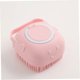 thumbnail image 5 of Cepillo de champú para mascotas, masajeador de silicona para perros y gatos, dispensador de champú para perros de pelo largo o corto, ducha para gatos (rosa), 1 unidad, 5 of 5