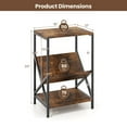 thumbnail image 3 of Spaco 3-Tier Industrial Side Table with V-shaped Bookshelf for Living Room-Rustic Brown, Nightstand Small Side Table, End Table for Bedroom Living Room, 3 of 7