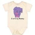 thumbnail image 3 of Inktastic I Love My Mommy Elephant Purple Pink Girls Baby Bodysuit, 3 of 5