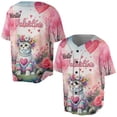 thumbnail image 3 of Hello Valentine’s Day American Shorthair Flower Crown Romantic Pink Floral All Over Print 3D Baseball Shirt Cat Lover Kitten Owner Gifts Softball Sport - 00031, 3 of 6