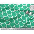 thumbnail image 2 of Soimoi Green polyester Crepe Fabric Curve Hand Drawn Print Fabric by the Yard 52 Inch Wide, 2 of 3