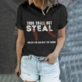 thumbnail image 5 of Endives Thou Shall Not Steal Unless You Can Beat The Throw Women's Letter Baseball Love Print Round Neck Short Sleeve T Shirt Top, 5 of 7