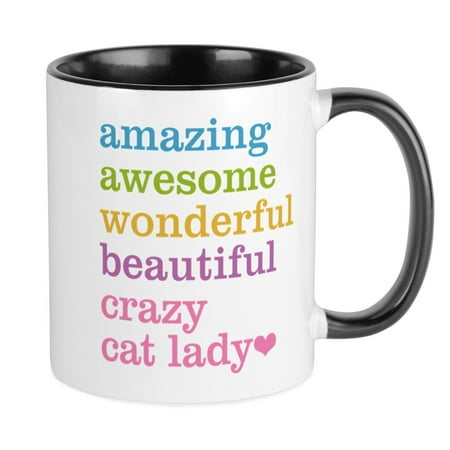 

CafePress - Crazy Cat Lady Mugs - Ceramic Coffee Tea Novelty Mug Cup 11 oz