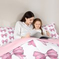 thumbnail image 6 of Homewish Ribbon Bow Knot Bedding Comforter Set,Cartoon Bowtie Twin Comforter Sets,Pink Bowknot Bedding Set For Girl,Breathable Home Decor Reversible,2 Pieces, 6 of 9