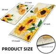 thumbnail image 6 of Sunflower Kitchen Rugs Decor Set of 2 Anti Fatigue Yellow Vintage Floral Farmhouse Non-Skid Kitchen Floor Mats Comfort Standing Mat Waterproof Sink Carpet (17.3 x 28 inch+17.3 x 47 inch), 6 of 6