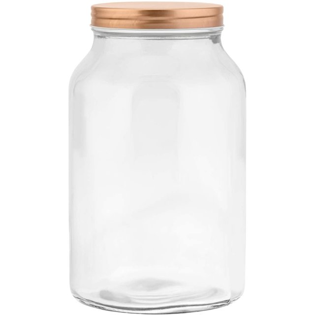 Amici Home Frasco de Vidrio Transparente Branson, 132 Onzas Líquidas, con Tapa de Cobre