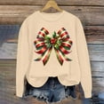 thumbnail image 4 of Wancir Christmas Sweatshirt Women Xmas Bow Graphic Sweatshirts Round Neck Long Sleeve Pullover Tops Vacation Loose Blouses, 4 of 6