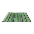 thumbnail image 2 of Ahgly Company Machine Washable Indoor Square Solid Turquoise Blue Modern Area Rugs, 6' Square, 2 of 4