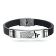 thumbnail image 1 of Fiudx Pulsera Inspiradora de Acero Inoxidable "Para Mi Hijo", con Frase Grabada de Valentía, Acabado Pulido y Diseño Ajustable, Regalo de Cumpleaños y Graduación, para Animar a Mi Hijo., 1 of 2