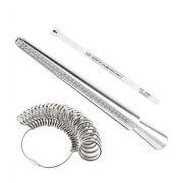 Yeacher Aluminium Ring Sizer Mandrel Metal Ring Sizer Finger Sizing Stick Mandrel Tool with Ring Sizer Gauge Set Measuring Tape for Ring Size Measurement