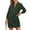 Army, variant on USSUMA Womens Summer Dresses Summer Dresses Long Sleeve V Neck Casual Solid Color Maxi Dress Elegant Dress Lightweight Dresses Party today Discount Army Green Dress Size-L