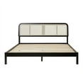 thumbnail image 6 of Walker Edison Boho Rattan-Panel King Platform Bed Frame, Black, 6 of 12