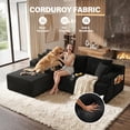 thumbnail image 4 of Aukfa 96" Cloud Sectional Couch, Modular L Shaped Boneless Sofa with Left Facing Chaise&2 Storage Pockets, Black, 4 of 8