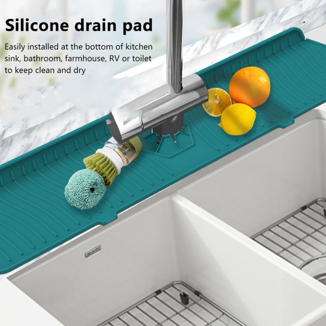 Almohadilla De Drenaje Tapón de drenaje absorbente para grifo de silicona, protector contra salpicaduras, colector de agua (verde) Wdftyju Libre de BPA