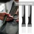 thumbnail image 5 of HEANUJJ 5Pcs 2 in 1 Hairdressing Comb Metal Hair Pick Black Durable and Professional, 5 of 8