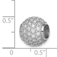 thumbnail image 2 of 925 Sterling Silver Rhodium Plated with Cubic Zirconia Bead Chain Slide Pendant, 2 of 5