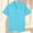 Light Blue, variant on Summer Casual Tops For Kids, Children's Cute Solid Color Lapel Short Sleeved Cotton T-Shirt Khaki 12-13 Years