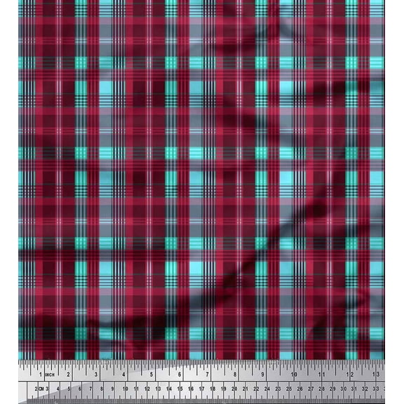 Soimoi Cotton Duck Fabric Check Check Fabric Prints By Yard 42 Inch Wide
