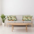 thumbnail image 4 of Ambesonne Mid Century Modern Boho Throw Pillow Cover 4 Pack, Landscape, 20", Amber Teal Burnt Orange, 4 of 7