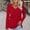 Red, variant on FamilyThread Womens T Shirts V Neck Long Sleeve Casual Tops Soft Solid Basic Tee Trendy Soft Comfy Tshirts Clothes