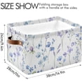 thumbnail image 3 of Foldable Storage Bins Purple Blue Flowers Fabric Storage Baskets Collapsible Decorative Baskets Closet Organizer Bins with PU Handles for Shelves Home Closet Bedroom Living Room-2Pack Decor Gifts, 3 of 7