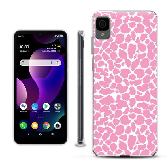 Slim-Fit Gel TPU Phone Case for TCL 30Z / 30 Z / 30 LE, by OneToughShield ® - Giraffe/Pink