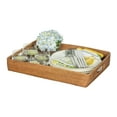 thumbnail image 2 of Kouboo Loma Rectangular Rattan Serving Tray With Handles, Decorative, Platters For Coffee, Tray For Breakfast, Bread, Fruits, Kitchen Counter, Honey Brown, 2 of 5