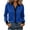 Blue, variant on Womens Color Block Collared Shirt Button Down Long Sleeve Blouse Casual Office Curved Hem Tops