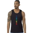 thumbnail image 1 of Mens 7 Diamond Chakras 100% Cotton Yoga Tank Top Shirt, Medium Black, 1 of 5