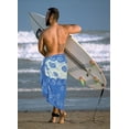 thumbnail image 3 of HAPPY BAY Men's Pareo Regular Surfing Dashiki Sarong Long Swim Beach Wrap One Size Allover Sun, Blue Summer Vacation Party, 3 of 5