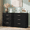 Black, variant on Lacoo 6 Drawer Dresser for Bedroom & Living Room, 47'' Double Dresser with Metal Handle, White