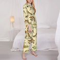 thumbnail image 3 of Goofa Cartoon Dinosaurs Printed Women’s 2 Piece Pajama Set Super,Pajamas Women's Long Sleeve Sleepwear Soft Button Down Loungewear Pjs Lounge Set Nightwear-Small, 3 of 9